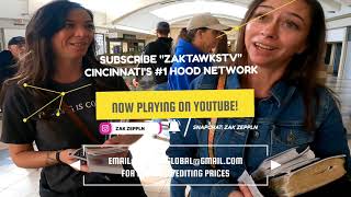 ZAKTAWKSTV GIVES FREE  MCDONALD'S TO SPEEDWAY +  RIDING DOWNTOWN,  CINCINNATI ON A COLD DAY!