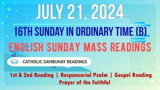 21 July 2024 English Sunday Mass Readings | 16th Sunday in Ordinary Time (B)