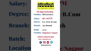 Ultratech Cement Hiring HR Apprenticeship