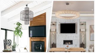 75 All Tvs White Floor Family Room Design Ideas You'll Love ✅