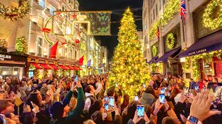 2024 London Christmas Lights Tour ✨ Bond Street & Mayfair Christmas Lights Walk 🎄 4K HDR