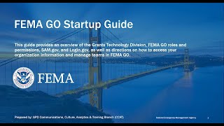 FEMA GO Startup Guide Video