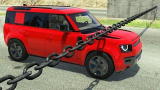 cars vs chain beamng drive