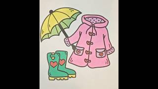 🌧️Cozy Autumn Rain ASMR | Coloring Raincoat, Boots&Umbrella for Fall 🍂 #rainboots #warmboots #asmr