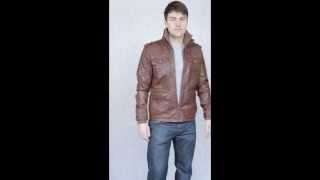 Men's Brown Leather Biker Jacket - Memphis