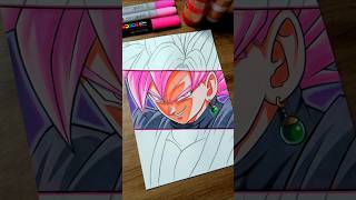 Drawing Goku Black ✨😈 Dragon Ball Super | Stained Art 🎨🖌️ #gokublack #dragonballsuper #shorts