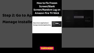 How to Fix Frozen Screen/Blank Screen/Random Lag #shorts #shortvideo #amazonfiretv