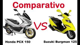 Comparativo Suzuki Burgman 125cc X Honda Pcx 150cc