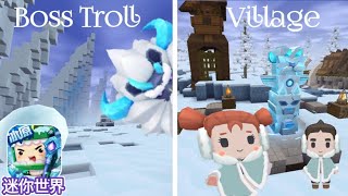 Tampilan Desa Es & Cara Menemukan Boss Baru (Icefall Troll) - Mini world Creata | Mr Mini