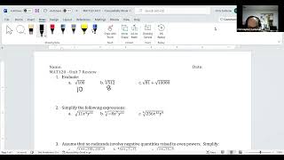 Radical Functions Review Question 1