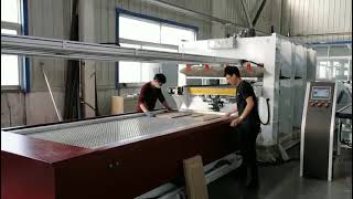 3 trays +flipping mechanism+auto PVC film pulling PIN-system vacuum press machine #vacuumPINsystem