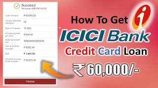 Personal Loan Without Documents in ICICI Bank/Personal loan on credit card