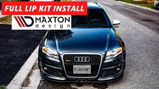 Your modded car needs this ASAP! MAXTON DESIGN full lip kit install - Audi RS4 B7 Avant