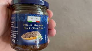 Unboxing LIDL BLACK OLIVE PATE  Italiamo Pate di olive nere