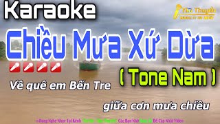 Karaoke Chiều Mưa Xứ Dừa (Tone Nam) Lê Sang Cha Cha Cha Dễ Hát || Thu Thuyền Channel