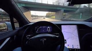 Tesla model x auto pilot driving (1 minute )