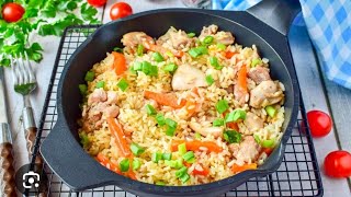 жаренный рис с курицей и кукурузой!