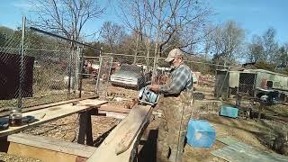 Gas powered skill saw Fail. chicken house progress.