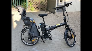 F-Wheel E-Bike 20 Zoll | klappbar | 7-Gänge | 250W | leicht anpassbar für einen Kindersitz