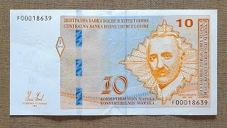 10 Bosnian Convertible Mark Banknote (Ten Convertible Mark Bosnia and Herzegovina: 2012)