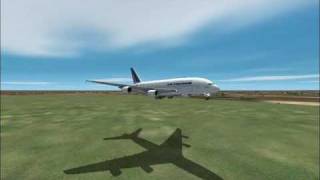 FS2004 Aterrizaje Air Bus 380 Ezeiza Buenos Aires - Landing Airbus