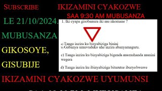 AMATEGEKO Y’UMUHANDA🚨🚔IBIBAZO N’IBISUBIZO🚨🚔BY’IKIZAMI CY’URUHUSHYA RWAGATEGANYO CYAKOZWE 21/10/ 2024