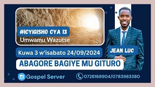 INGINGOYUMUNSI: ABAGORE BAGIYE MU GITURO - Kuwa gatatu w'isabato (Tuesday), 24/09/2024.