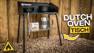 Feuertopf Tisch fe90 für den Dutch Oven | Petromax fe90 für die Gartenküche