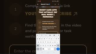 Secret Game Apps That Actually Pay Real Money | MemeGirls YouTube code #memefi