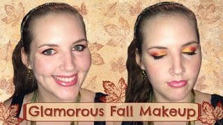 Glamorous Fall Makeup Look - Colorful Red, Bronze, + Gold Eyes!