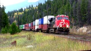 Westbound Canadian National stack train at Valemount BC