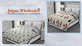 Exclusive Both Side Hand Block Printed Cotton Double Bed Quilt in Bulk Quantity at Wholesale Price