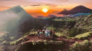 Conquering Mount Batur! Magical Sunrise Hike up an Active Volcano !!