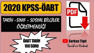 KPSS ÖABT #SINIFÖĞRETMENLİĞİ - #SOSYALBİLGİLER VE #TARİH ÖĞRETMENLİĞİ 📌100 ORTAK TARİH SORUSU