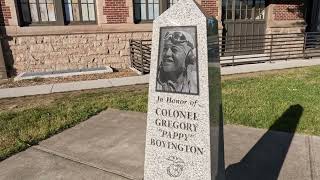 Memorial at the high school of Gregory "Pappy" Boyington - one of America's greatest ace pilots!