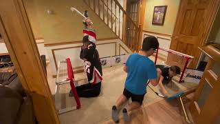 Sabres: Domenic and Nick Vs Stars: Mark Knee Hockey Game 1