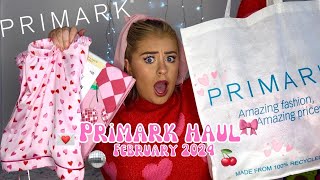 NEW IN PRIMARK HAUL FEBRUARY 2024 | Valentine’s, Homeware & Pyjamas 🍒🎀🪩