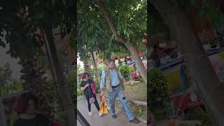 An NPC with a sword walking for 2 minutes at Allou fun park