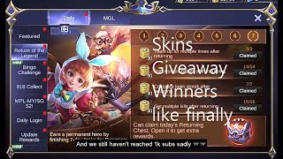 Skins Giveaway Winners Finally...