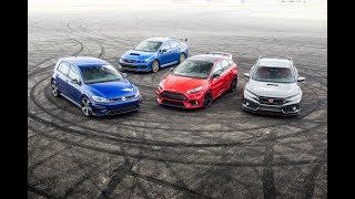 2018 Honda Civic Type R vs. Ford Focus RS vs. Subaru WRX STI Type RA vs. Volkswagen Golf R