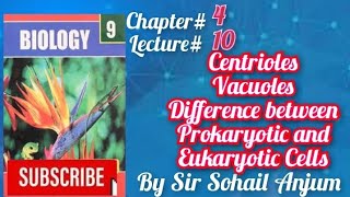 9th Biology|Chapter 4|Lecture 10|Centrioles|Vacuoles|Prokaryotic and Eukaryotic Cells