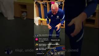 Old man dances in Chelsea dressing room after champions league win