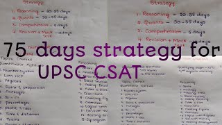 How to clear UPSC CSAT with zero knowledge in maths in 75 days |75 days strategy for UPSC CSAT