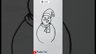 How to Draw Snowman ☃️ || Snowman Drawing|| Christmas 🎄 Drawing #shorts #ShorterIsBetter