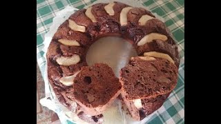 Ciambella con pere e cioccolato