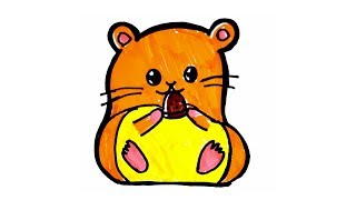 How to Draw Hamster Step by Step Tutorial for Beginner, Kids - Hamster Drawing Tutorial for Kids