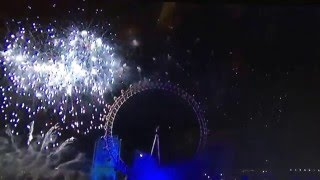 happy new year 2016. fireworks in london.