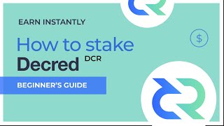 Decred (DCR) | Как Сделать Ставку - Пошаговая Инструкция | Staking