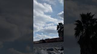 Engineer gives a little horn show passing by Rosecrans bridge! #train #railway #bnsf #freight #rails