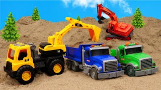 MEGA crane truck rescue the train from the pit with excavator | Toy stories | Mega Truck